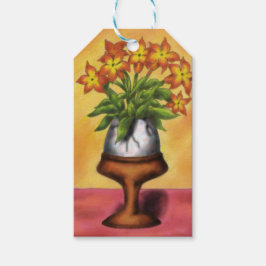Etiqueta Para Presente ovo de Páscoa como vaso com flores na mesa