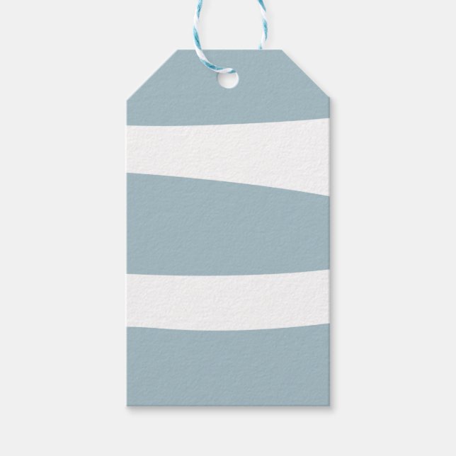 Etiqueta Para Presente Ovo de Pato Azul e Branco Abstrato (Frente)