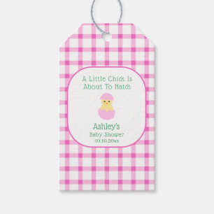 Etiqueta Para Presente Ovo Rosa Pequeno Pintinho Para Chocar Menina Chá d