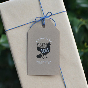 Etiqueta Para Presente ovos frescos kraft script rústico