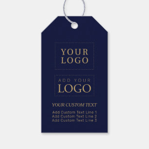 Etiqueta Para Presente Pacote de Logo Empresarial Branded Azul Marinho & 