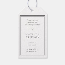 Etiqueta Para Presente Pacote de Semente Memorial | Oferta De Favor Funer