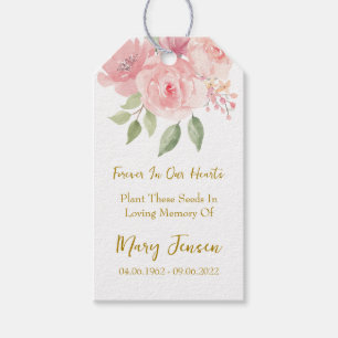 Etiqueta Para Presente Pacote de Sementes de Rosa Memorial Funeral