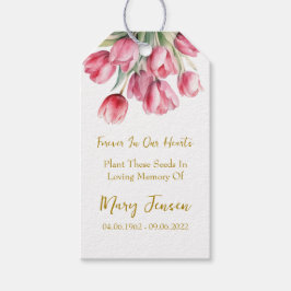 Etiqueta Para Presente Pacote de Sementes de Tulipa Memorial Funeral