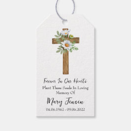 Etiqueta Para Presente Pacote de Sementes do Memorial Funeral Daisy Cross