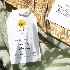 Etiqueta Para Presente Pacotes de Sementes Memorial Girassol