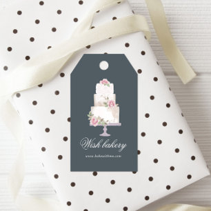 Etiqueta Para Presente padaria elegante monograma de três camadas