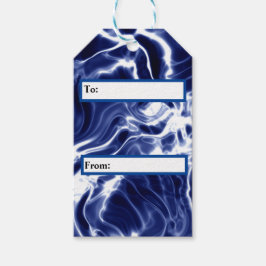 Etiqueta Para Presente Padrão azul espiralado