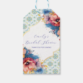 Etiqueta Para Presente Padrão Azul Mediterrâneo Moderno Costeiro