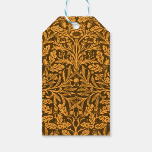 Etiqueta Para Presente Padrão Carvalho Ouro Outono Vintage William Morris
