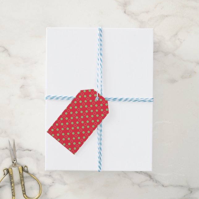Etiqueta Para Presente Padrão Charme de Férias de Natal 03 -  (Com cordão)