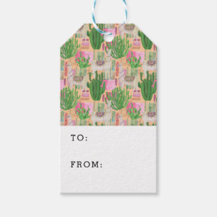 Etiqueta Para Presente Padrão Colorida Watercolor Llama