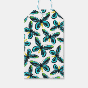 Etiqueta Para Presente Padrão da borboleta de passarinho da Rainha Alexan