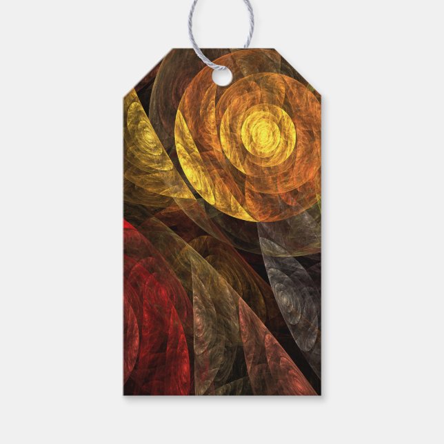 Etiqueta Para Presente Padrão de Abstrato de Arte Floral Moderna da Flor  (Frente)
