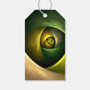 Etiqueta Para Presente Padrão de Abstrato de Arte Floral Moderna Verde #2