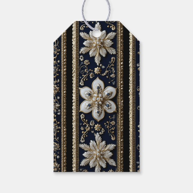 Etiqueta Para Presente Padrão de Abstrato de Natal (Frente)