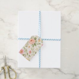 Etiqueta Para Presente Padrão de Aquarela Floral Suave