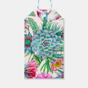 Etiqueta Para Presente Padrão de Cactos