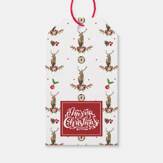 Etiqueta Para Presente Padrão de Cerveja do Natal Personalizado (Frente)