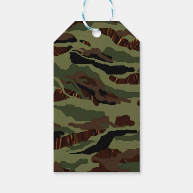 Etiqueta Para Presente Padrão de Cheio de Camouflage (Frente)