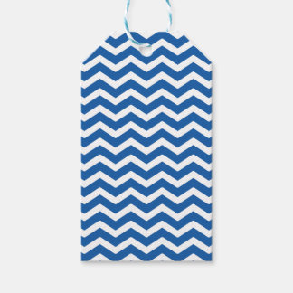 Etiqueta Para Presente Padrão de Chevron Branco Azul