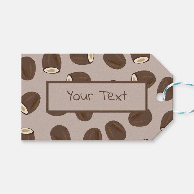 Etiqueta Para Presente Padrão de Coco Personalizado (Frente (horizontal))