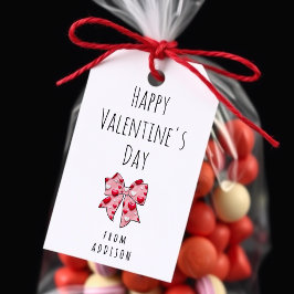 Etiqueta Para Presente Padrão de coração do Arco de coquete do feliz dia