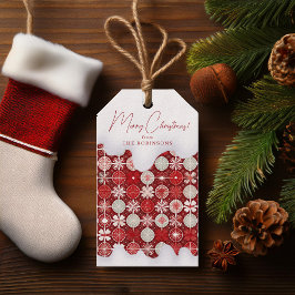 Etiqueta Para Presente Padrão de doce branco vermelho nº 13 ID1009