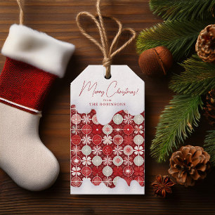 Etiqueta Para Presente Padrão de doce branco vermelho nº 13 ID1009