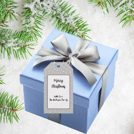 Etiqueta Para Presente Padrão de Dormência de Natal da Prata Doodle