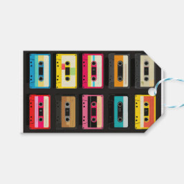 Etiqueta Para Presente Padrão de Fita Cassete Retro – Música Antiga
