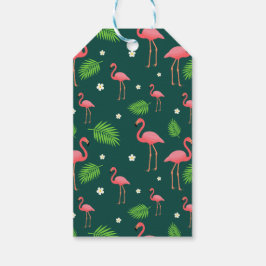 Etiqueta Para Presente Padrão de Flamingo Tropical