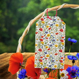 Etiqueta Para Presente Padrão de Flor Silvestre Bonito Botânico Floral El