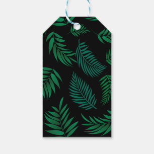 Etiqueta Para Presente Padrão de Folhas Tropicais 2