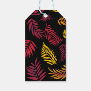 Etiqueta Para Presente Padrão de Folhas Tropicais 21