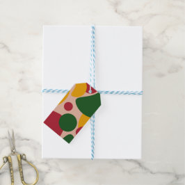 Etiqueta Para Presente Padrão de Formas Abstratas Retro em Negrito 