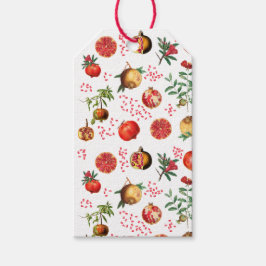 Etiqueta Para Presente Padrão de Fruta do Pomegranato do Mediterrâneo