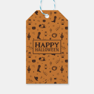 Etiqueta Para Presente padrão de halloween feliz