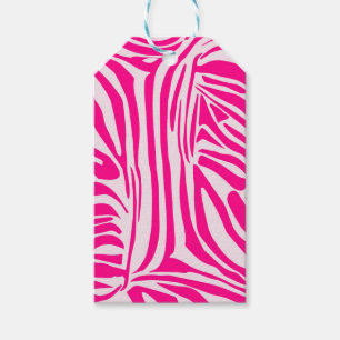 Etiqueta Para Presente Padrão de Impressão de Zebra Rosa