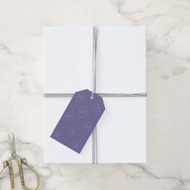 Etiqueta Para Presente Padrão de lavanda personalizado (Com cordão)