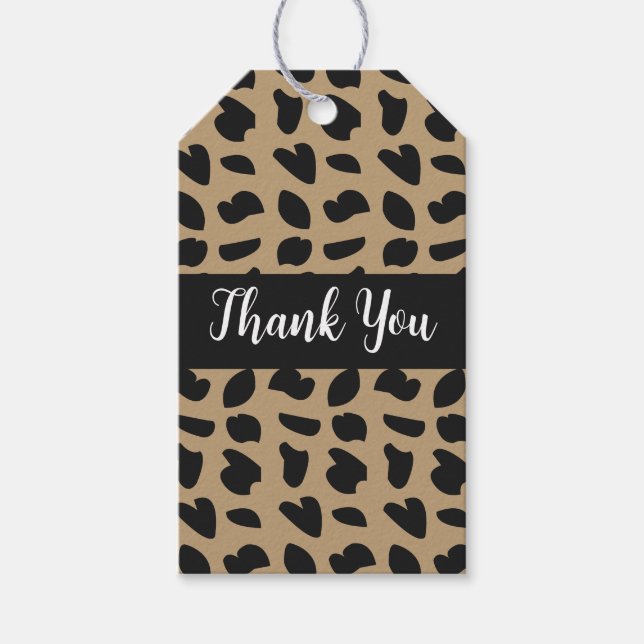 Etiqueta Para Presente Padrão de leopardo moderno e elegante (Frente)