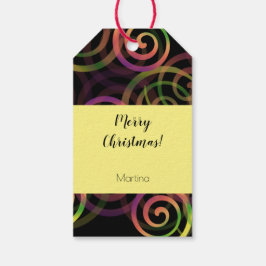 Etiqueta Para Presente Padrão de Natal Gótico Colorido do Rainbow
