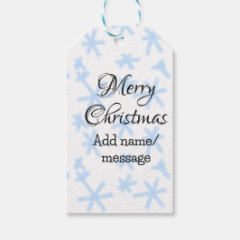 Etiqueta Para Presente Padrão de neve azul escamas de Natal padrão de nev