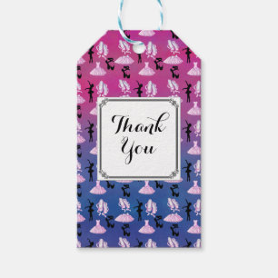 Etiqueta Para Presente Padrão de Tema do balé com Desenho de Dança Obriga