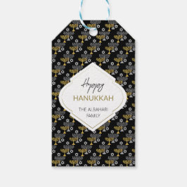 Etiqueta Para Presente Padrão Elegante de Feriado de Hanukkah Dourado
