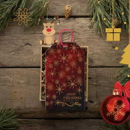 Etiqueta Para Presente Padrão Elegante DOURADO Feliz Natal