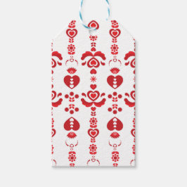 Etiqueta Para Presente Padrão Escandinavo de Natal Rosemaling Moderno