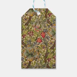 Etiqueta Para Presente Padrão Floral Antigo Lírio Dourado de William Morr