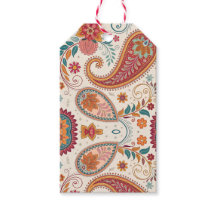 Padrão Floral Branco Paisley Boho Vibrante