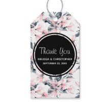 Padrão Floral De Aquarela Rosa E Cinza Obrigado